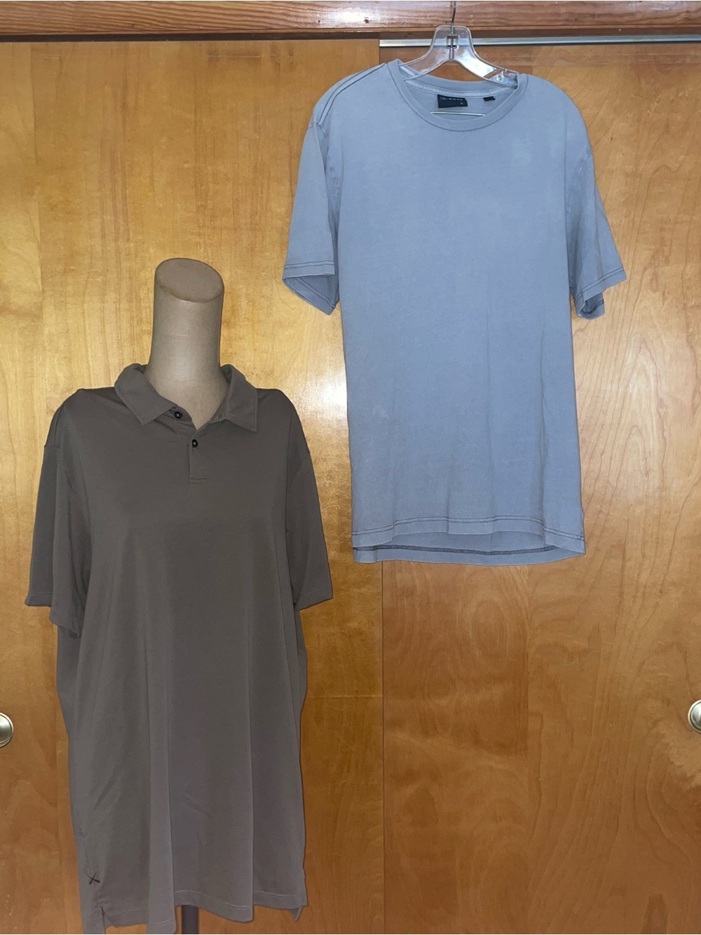 Cuts Clothing Men's Polo & Crew Tee - Taupe Polo and Light Gray Crew